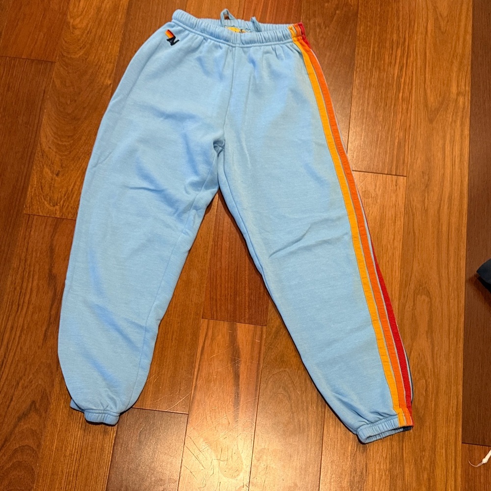 Aviator nation blue striped sweatpants size S
